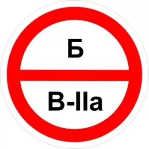 Знак категорийности помещений "Б/В2а"