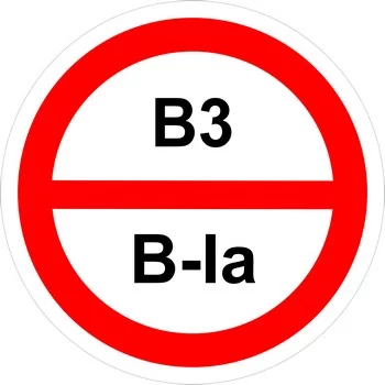 Знак категорийности помещений "В3/В1а"