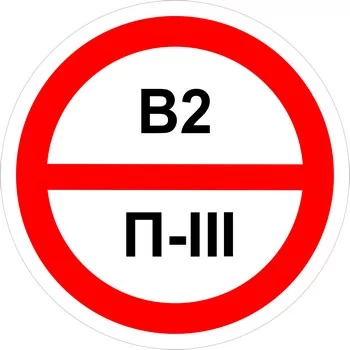 Знак категорийности помещений "В2/П3"