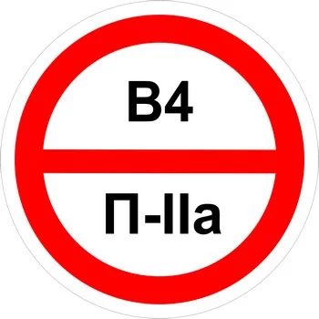 Знак категорийности помещений "В4/П2а"
