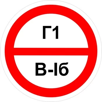 Знак категорийности помещений "Г1/В1б"