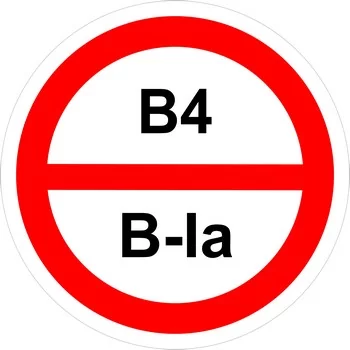 Знак категорийности помещений "В4/В1а"