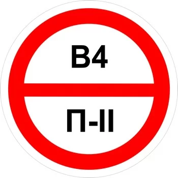 Знак категорийности помещений "В4/П2"