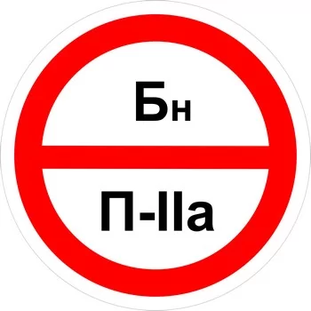 Знак категорийности помещений "Бн/П2а"