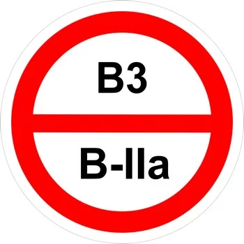 Знак категорийности помещений "В3/В2а"