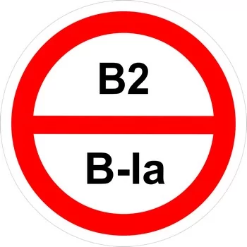 Знак категорийности помещений "В2/В1а"
