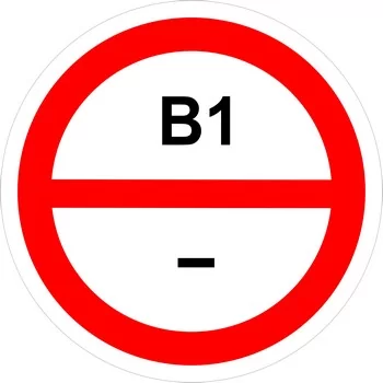 Знак категорийности помещений "В1"