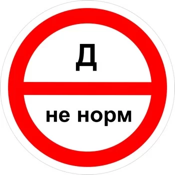 Знак категорийности помещений "Д/не норм"