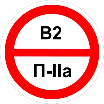 Знак категорийности помещений "В2/П2а"