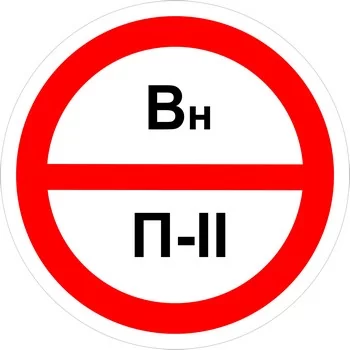 Знак категорийности помещений "Вн/П2"
