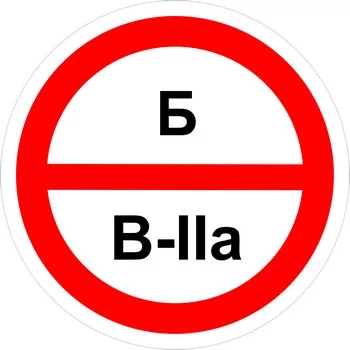 Знак категорийности помещений "Б/В2а"