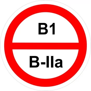 Знак категорийности помещений "В1/В2а"