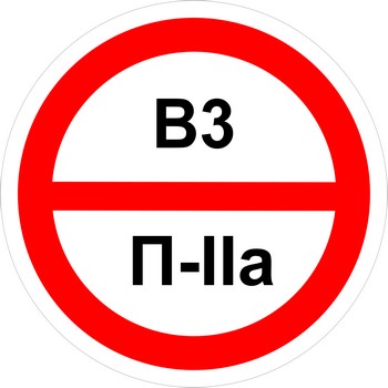 Знак категорийности помещений "В3/П2а"
