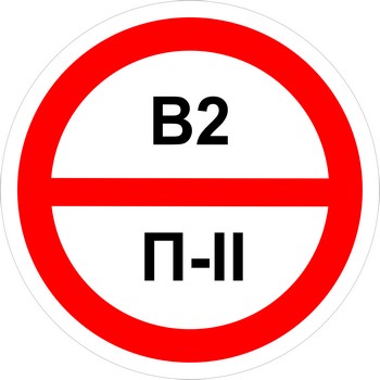 Знак категорийности помещений "В2/П2"