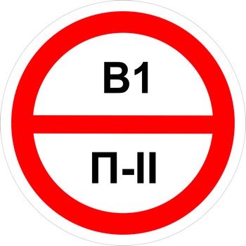 Знак категорийности помещений "В1/П2"